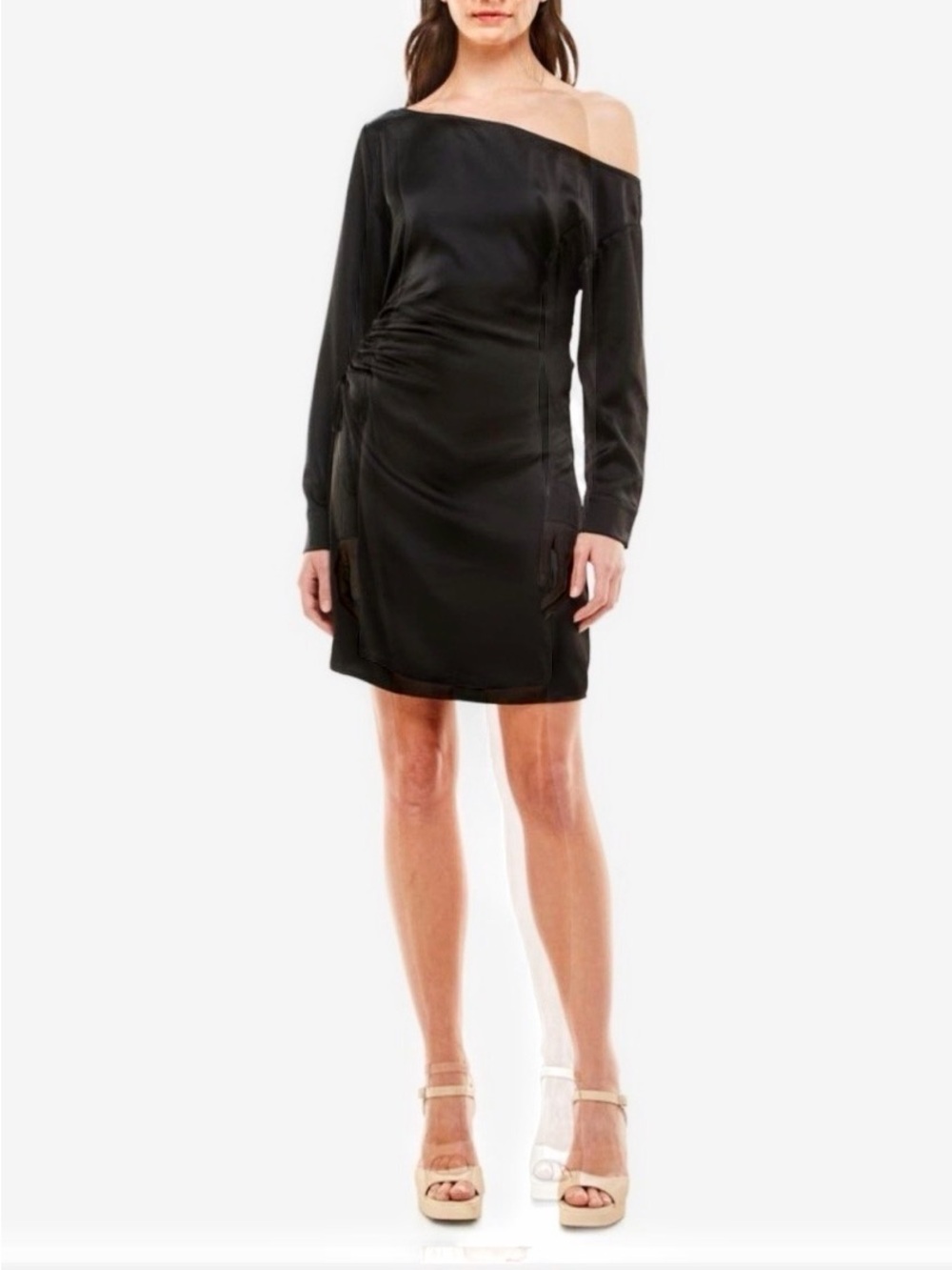 WAYF Ivy One Shoulder Cutout Mini Dress in Black - NWT Small